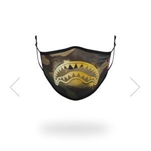 Sprayground facemask camo and gold